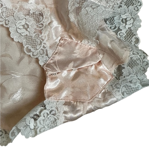 Vintage Laura Adams Womens Satin Silk Lace Teddie Lingerie Size Small - Picture 9 of 10